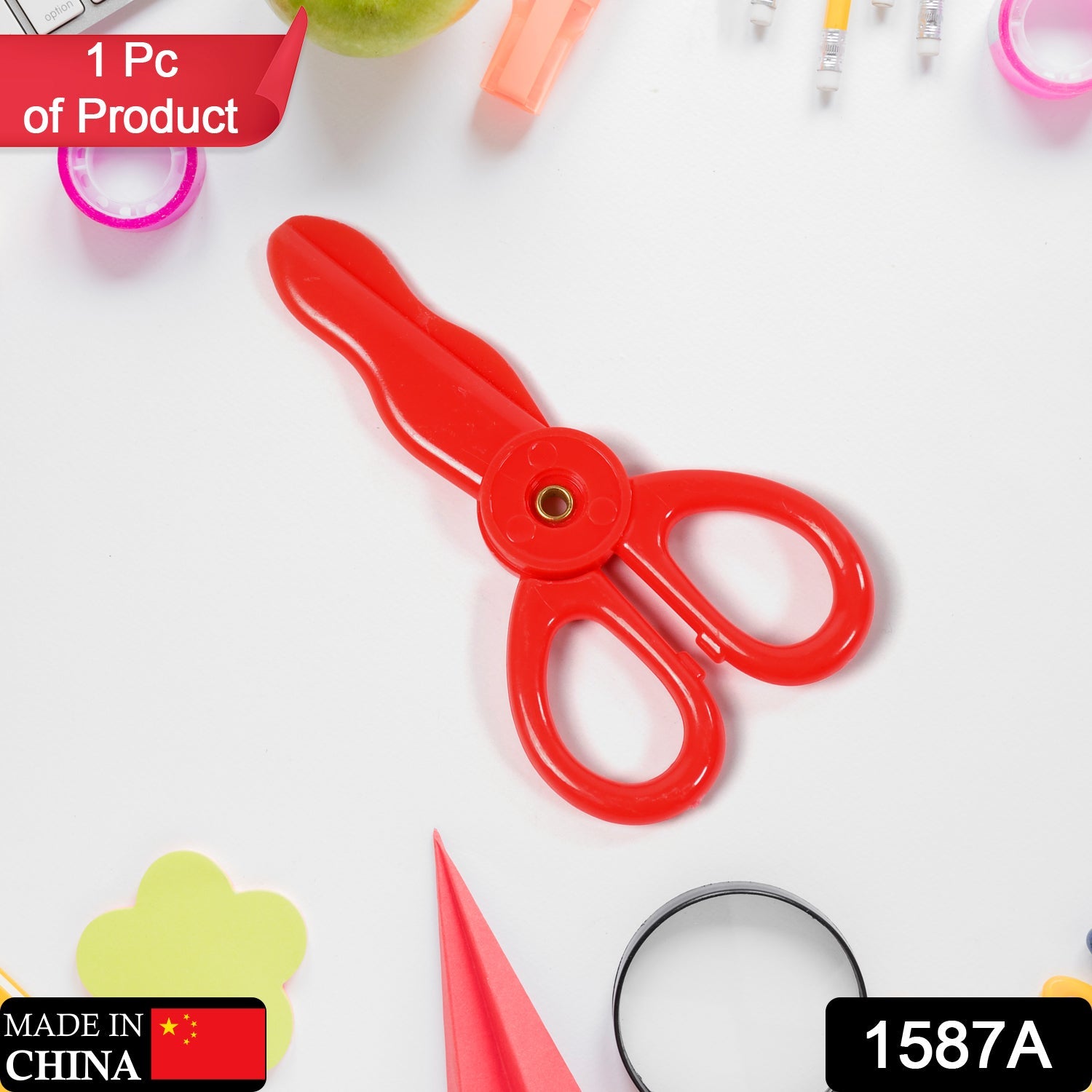 1587 Plastic Child-Safe Scissor Set, Toddlers Training Scissors, Pre-School Training Scissors and Children Art Supplies DeoDap 1587 Plastic Child-Safe Scissor Set, Toddlers Training Scissors, Pre-School Training Scissors and Children Art Supplies DeoDap